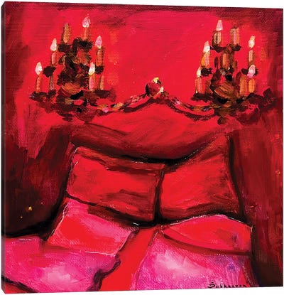 Red Bedroom Canvas Art Print - Victoria Sukhasyan