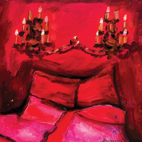 Monochromatic Moments: Red Bedroom by Victoria Sukhasyan