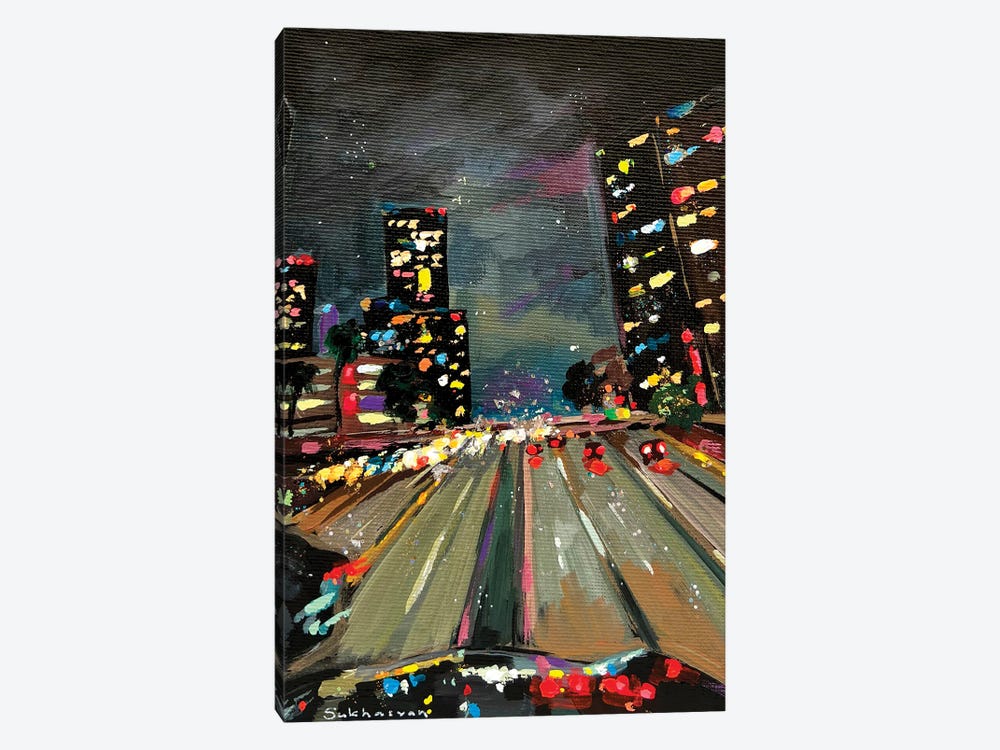 Los Angeles Cityscape At Night X by Victoria Sukhasyan 1-piece Canvas Artwork