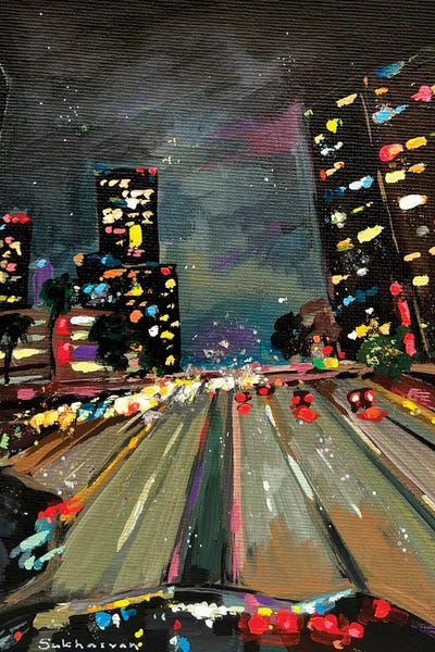 Point Of View: Los Angeles Cityscape At Night X by Victoria Sukhasyan
