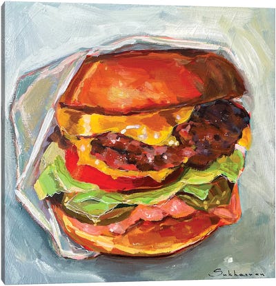 Still Life With Burger II Canvas Art Print - Sandwich Art