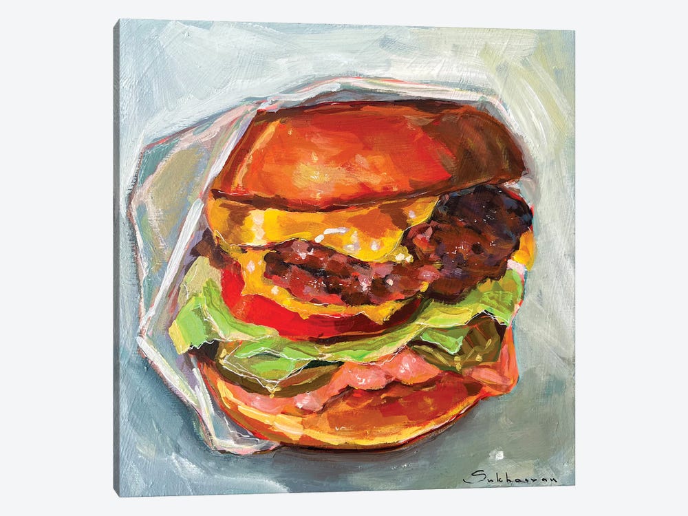 Still Life With Burger II by Victoria Sukhasyan 1-piece Canvas Art Print