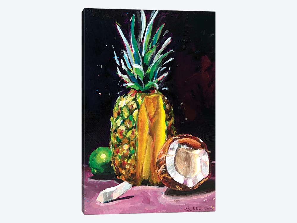 Still Life With Pineapple And Coconut by Victoria Sukhasyan 1-piece Art Print