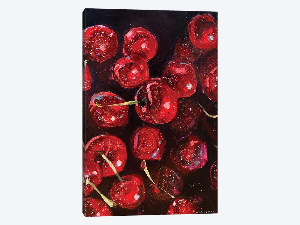 Glitter Cherries by Victoria Sukhasyan 1-piece Canvas Wall Art