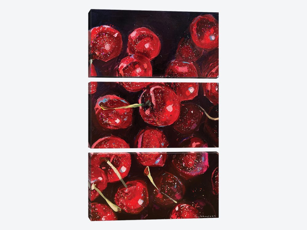 Glitter Cherries by Victoria Sukhasyan 3-piece Canvas Art