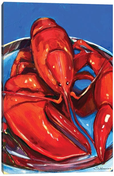 Still Life With Lobster II Canvas Art Print - Lobster Art