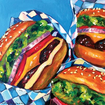 Still Life With 3 Burgers by Victoria Sukhasyan canvas print