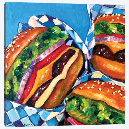 Still Life With 3 Burgers Canvas Print #VSH209} by Victoria Sukhasyan Canvas Wall Art
