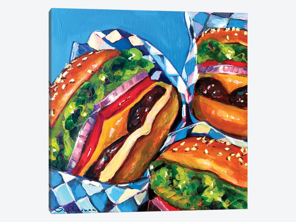 Still Life With 3 Burgers by Victoria Sukhasyan 1-piece Art Print