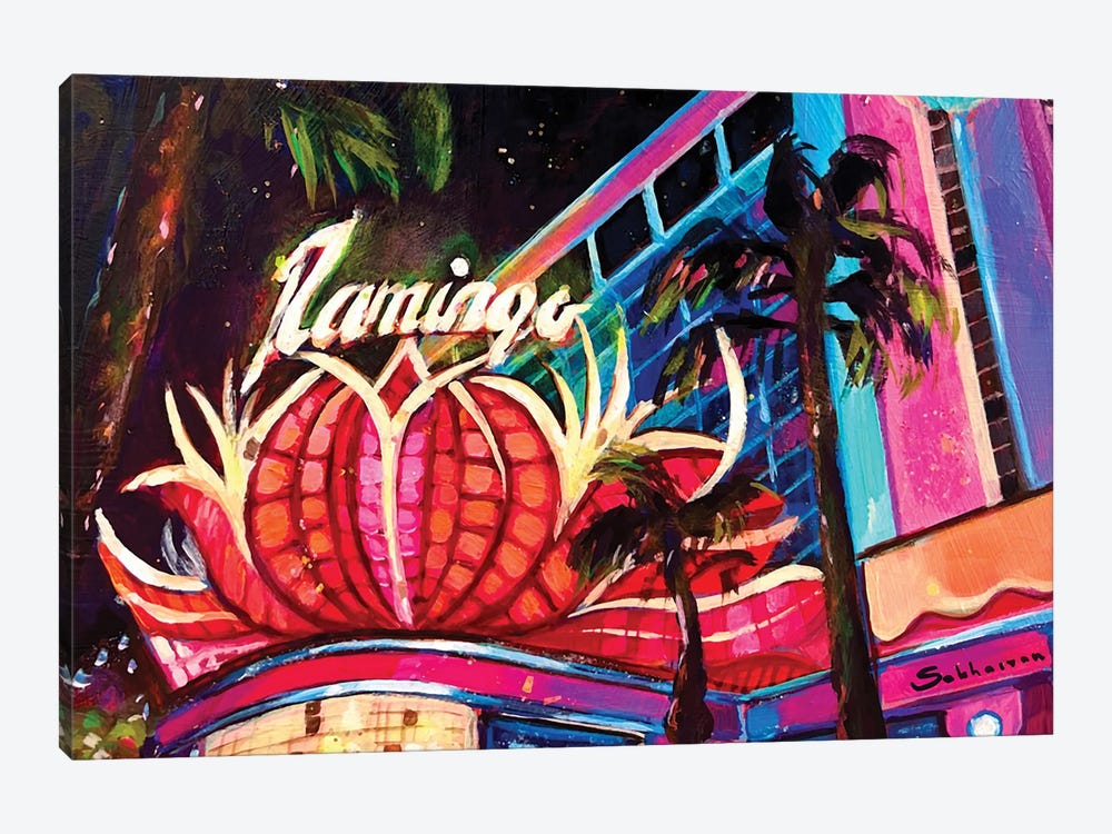 Hotel Flamingo Las Vegas by Victoria Sukhasyan 1-piece Canvas Art Print