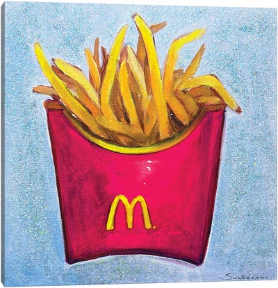 Still Life With French Fries II Canvas Art Print - American Cuisine Art