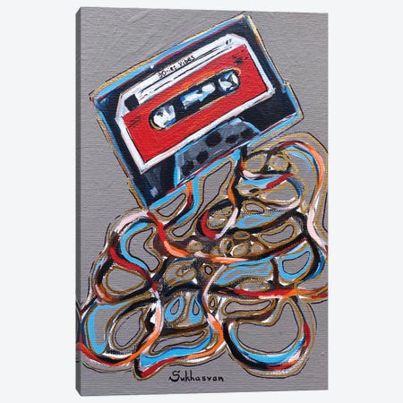 Still Life With Cassette Tape Canvas Print #VSH21} by Victoria Sukhasyan Canvas Wall Art