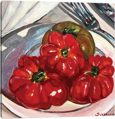 Still Life With Tomatoes II Canvas Art Print