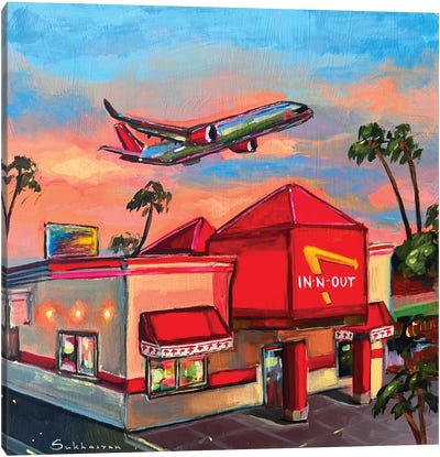 In-N-Out Burger. Los Angeles Canvas Art Print - Airplane Art