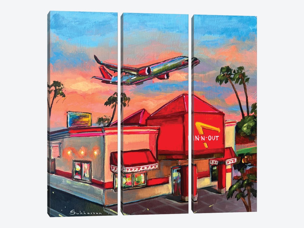 In-N-Out Burger. Los Angeles by Victoria Sukhasyan 3-piece Canvas Print