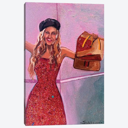Carrie Bradshaw. Sex And The City Canvas Print #VSH224} by Victoria Sukhasyan Canvas Art Print