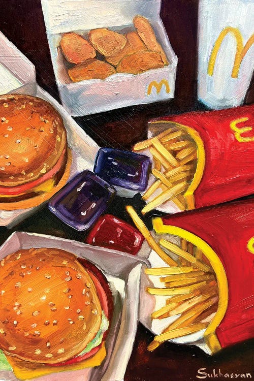 Still Life With Burgers And Fries