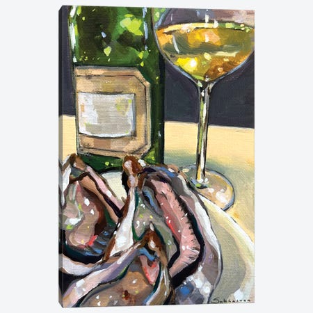 Still Life With Wine And Oysters Canvas Print #VSH227} by Victoria Sukhasyan Canvas Print