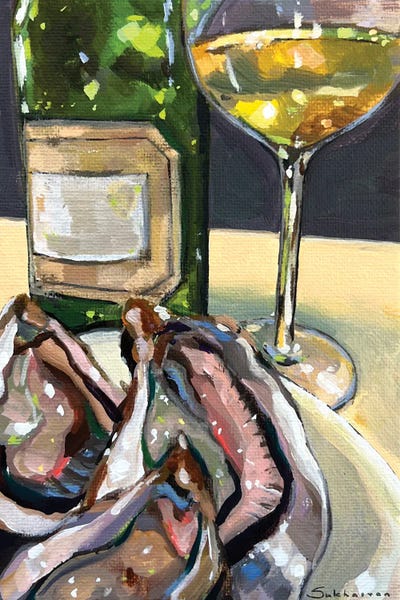 Wine: Still Life With Wine And Oysters by Victoria Sukhasyan