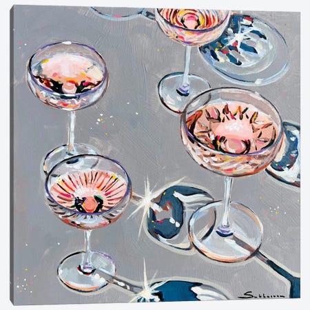 Still Life With Wine Glasses II Canvas Print #VSH230} by Victoria Sukhasyan Canvas Art Print