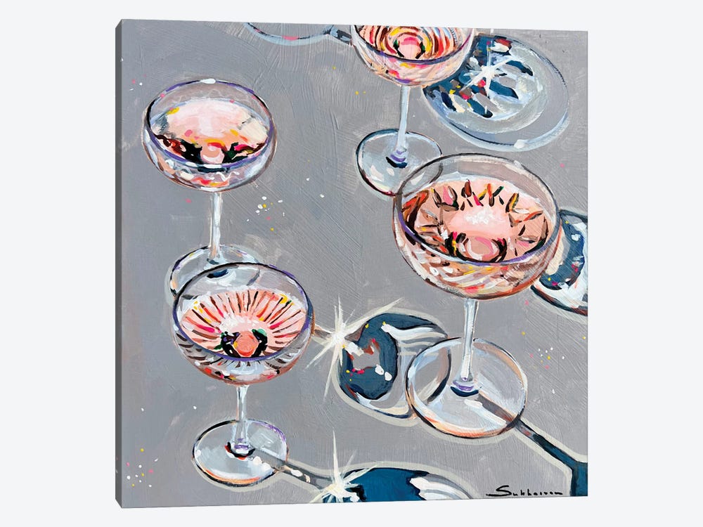 Still Life With Wine Glasses II by Victoria Sukhasyan 1-piece Canvas Art Print