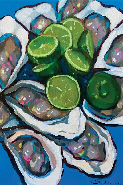 Still Life With Oysters And Limes by Victoria Sukhasyan art print