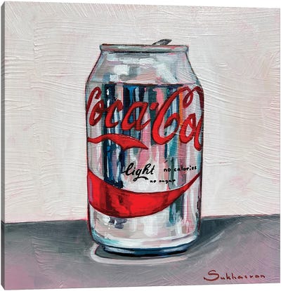 Still Life With A Coke Light Canvas Art Print - Soft Drink Art