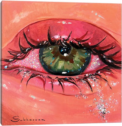 The Eye II Canvas Art Print - Red Art