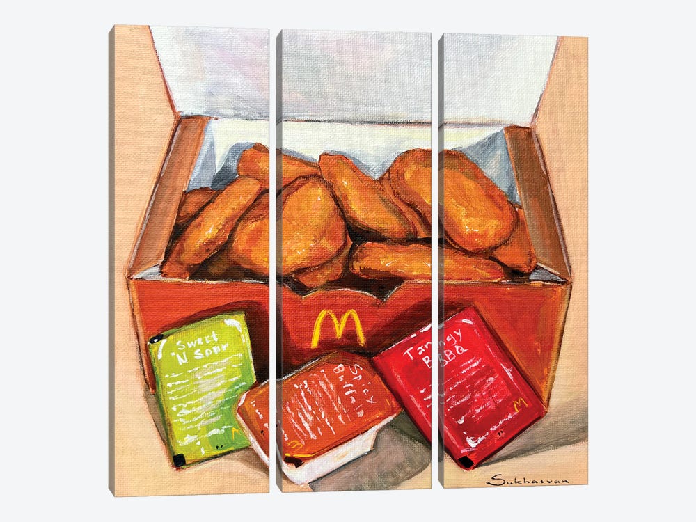 Still Life With Nuggets by Victoria Sukhasyan 3-piece Canvas Art