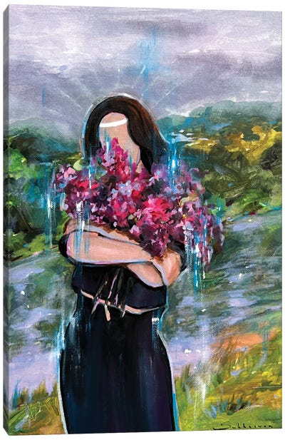 Young Women With Flowers Canvas Art Print - Victoria Sukhasyan