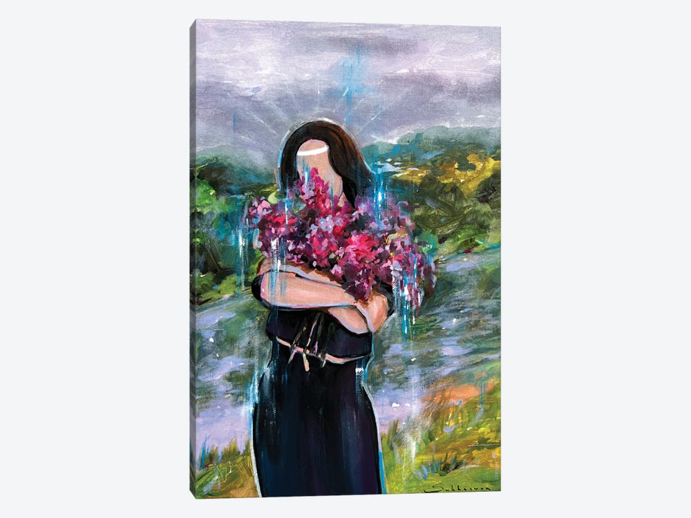 Young Women With Flowers by Victoria Sukhasyan 1-piece Art Print