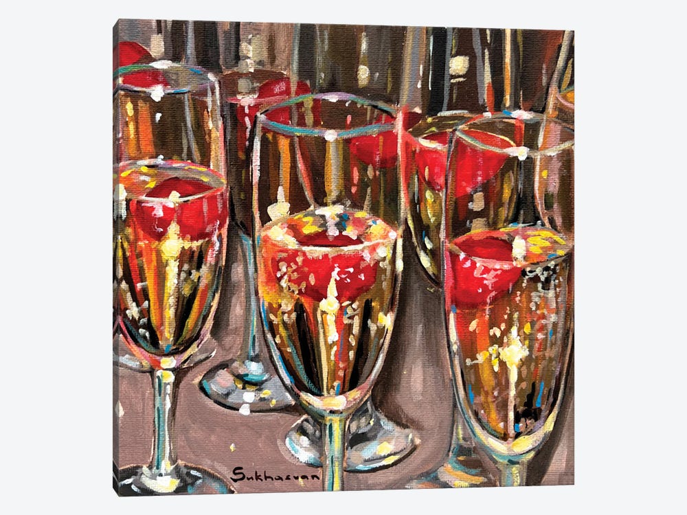 Still Life With Champagne Glasses by Victoria Sukhasyan 1-piece Canvas Print