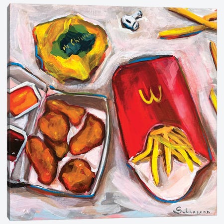 Still Life With Nuggets And French Fries Canvas Print #VSH248} by Victoria Sukhasyan Canvas Artwork