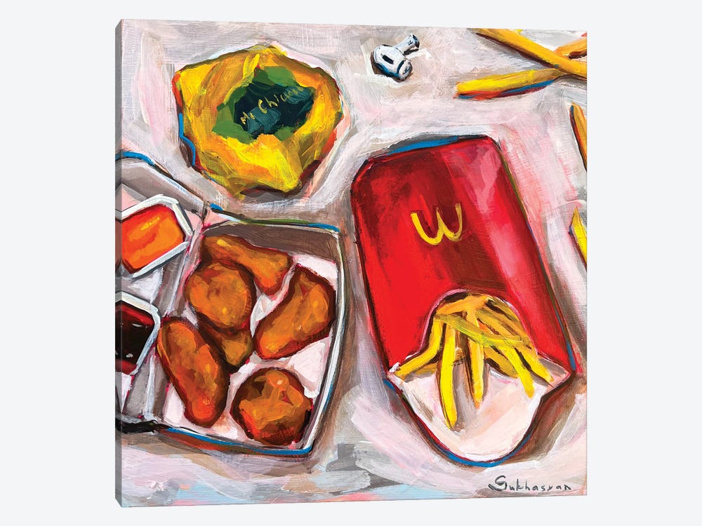 Still Life With Nuggets And French Fries by Victoria Sukhasyan 1-piece Canvas Art