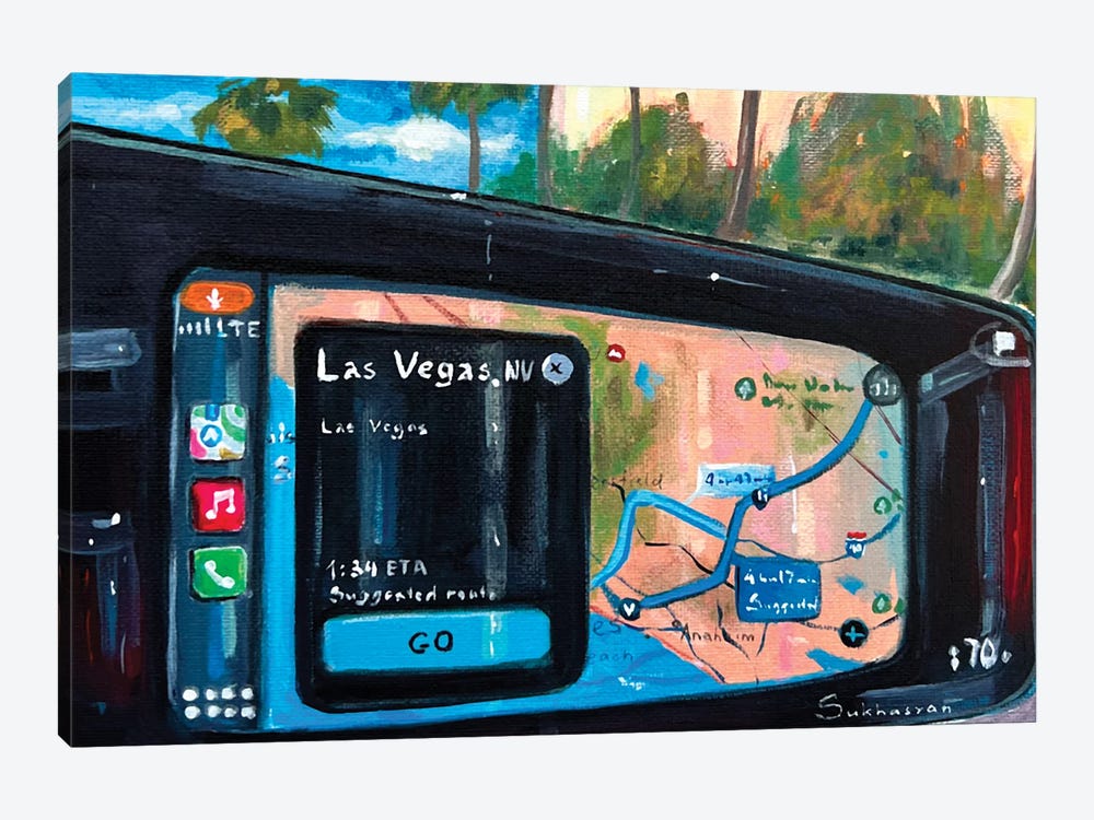 Lets Go To Las Vegas Baby by Victoria Sukhasyan 1-piece Canvas Print