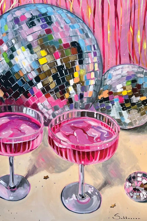 Still Life With Disco Balls And Cocktails by Victoria Sukhasyan wall art