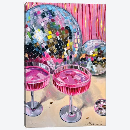 Still Life With Disco Balls And Cocktails Canvas Print #VSH250} by Victoria Sukhasyan Canvas Art Print