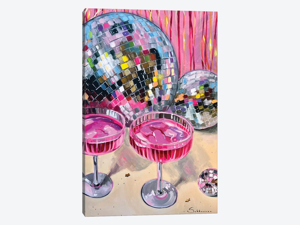 Still Life With Disco Balls And Cocktails by Victoria Sukhasyan 1-piece Canvas Print