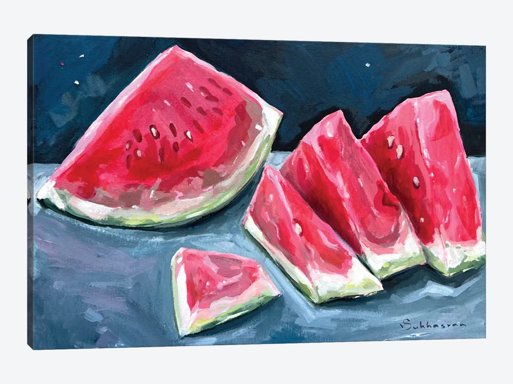 Still Life With Watermelon Slices by Victoria Sukhasyan 1-piece Canvas Wall Art