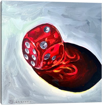 Still Life With Dice Canvas Art Print - Cards & Board Games