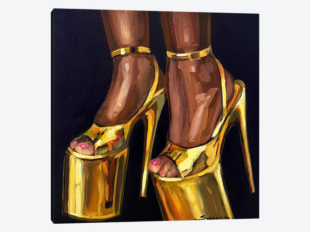Still Life With The Golden Heels by Victoria Sukhasyan 1-piece Canvas Artwork