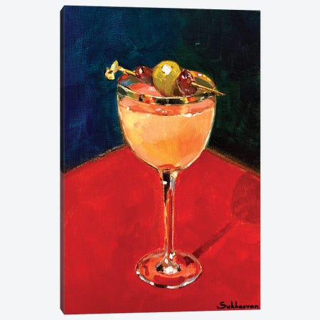 Still Life With The Cocktail With Olives Canvas Print #VSH27} by Victoria Sukhasyan Canvas Print