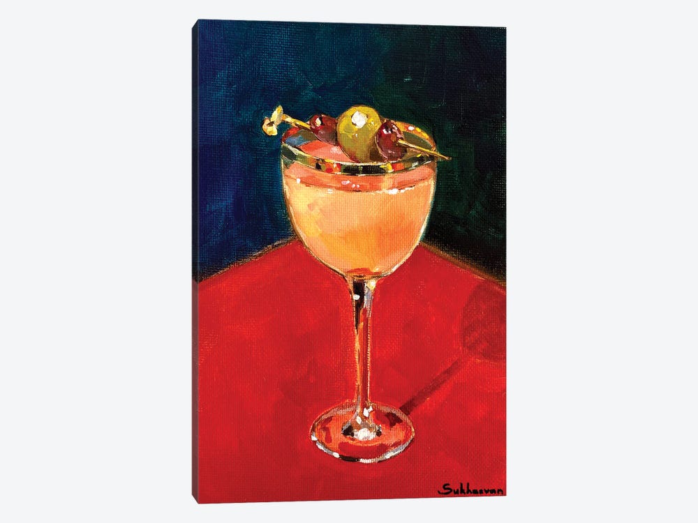 Still Life With The Cocktail With Olives by Victoria Sukhasyan 1-piece Canvas Art Print