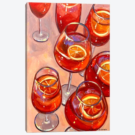 Still Life With Aperol Spritz Cocktails Canvas Print #VSH289} by Victoria Sukhasyan Canvas Art