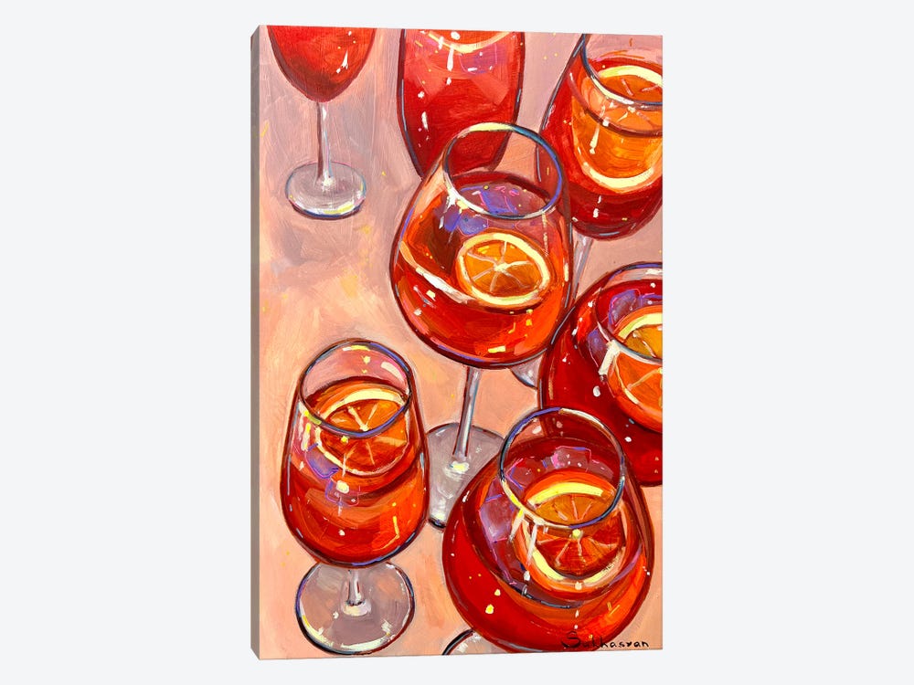 Still Life With Aperol Spritz Cocktails by Victoria Sukhasyan 1-piece Canvas Art Print