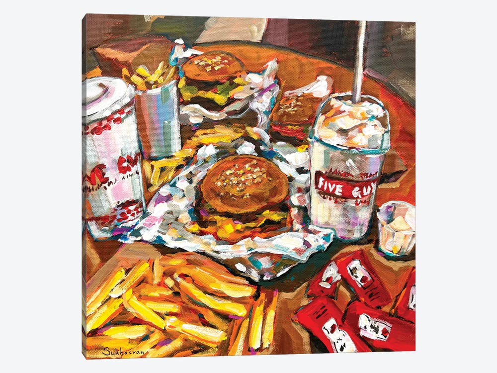 Still Life With Five Guys Burgers And French Fries by Victoria Sukhasyan 1-piece Canvas Art