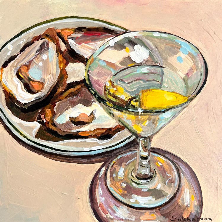 Still Life With Martini And Oysters