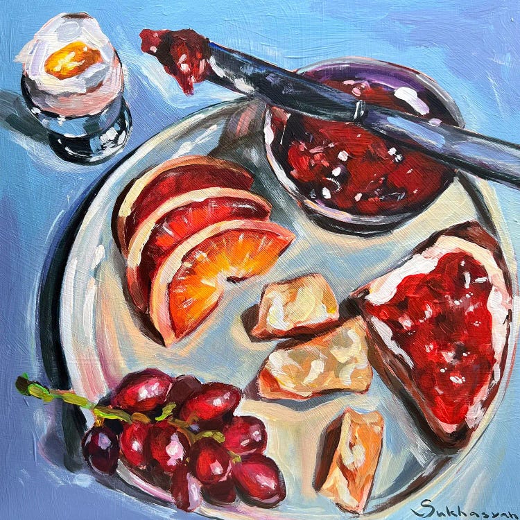 Le Petit-Déjeuner Still Life by Victoria Sukhasyan canvas print
