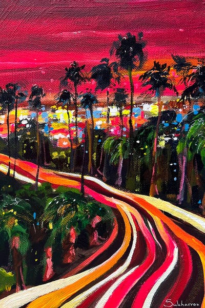 Contemporary Streetscapes: Los Angeles At Night II by Victoria Sukhasyan