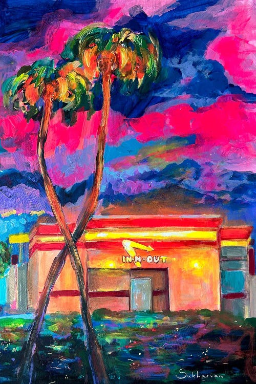 Los Angeles Cityscape. In-N-Out by Victoria Sukhasyan wall art